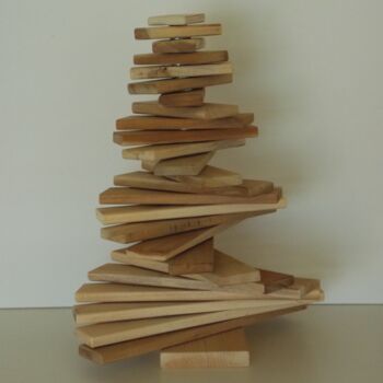 Skulptur mit dem Titel "Spirale" von Harry Lübke (hARRY), Original-Kunstwerk, Holz