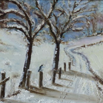 绘画 标题为“le-chemin-en-hiver.…” 由H. Oriaut, 原创艺术品, 油