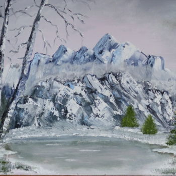 Peinture intitulée "la-montagne.jpg" par H. Oriaut, Œuvre d'art originale, Huile