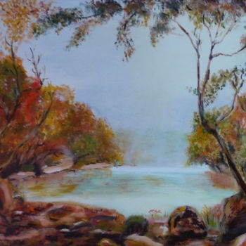 Pintura titulada "le-lac-en-automne.j…" por H. Oriaut, Obra de arte original