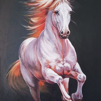 "White horse" başlıklı Tablo Harun Ayhan tarafından, Orijinal sanat, Petrol