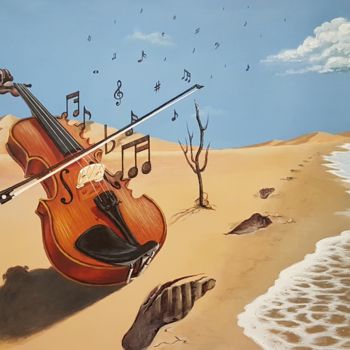 Painting titled "Notes on the beach" by Harun Ayhan, Original Artwork, Acrylic