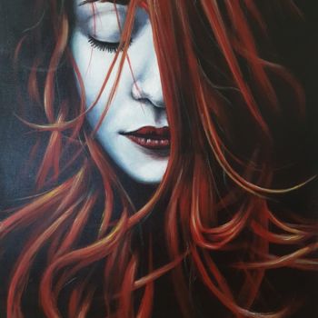 Painting titled "Scarlet" by Harun Ayhan, Original Artwork, Acrylic