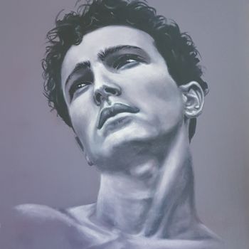 Peinture intitulée "male bust" par Harun Ayhan, Œuvre d'art originale, Huile