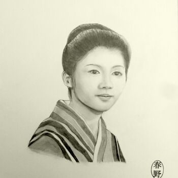 Disegno intitolato "Concentrée" da Chun Ye Wen, Opera d'arte originale, Grafite