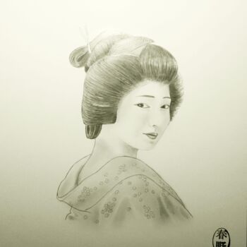 Tekening getiteld "Aguicheuse" door Chun Ye Wen, Origineel Kunstwerk, Grafiet