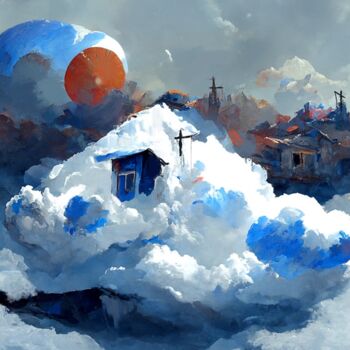 绘画 标题为“云工厂 No.1/Clouds Fac…” 由Hary, 原创艺术品, 数字打印 安装在木质担架架上