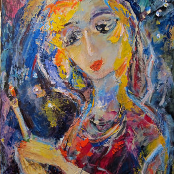 Pintura titulada "Молитвенное ожидани…" por Dr Hasai Aliev, Obra de arte original, Otro