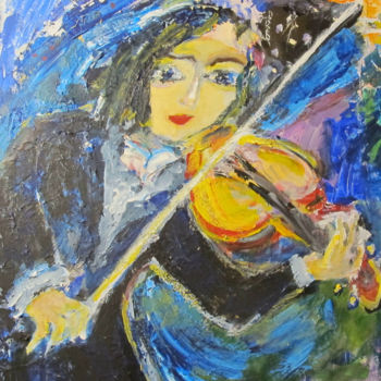 Картина под названием "Скрипачка" - Dr. Hasai Aliev, Подлинное произведение искусства, Другой