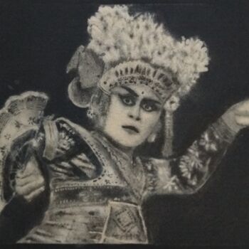 Painting titled "Bali Dance" by Hasan Abeta, Original Artwork, Sand