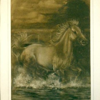 Painting titled "cheval_au_galop.jpg" by Hasch, Original Artwork