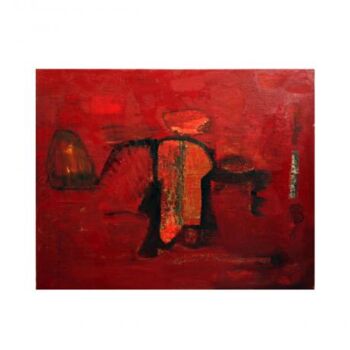 Painting titled "lanceur de pierres" by Hasiza Issaad, Original Artwork, Oil