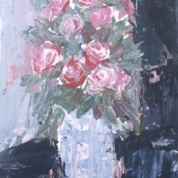 Painting titled "Les Roses" by Hassan Barrak, Original Artwork