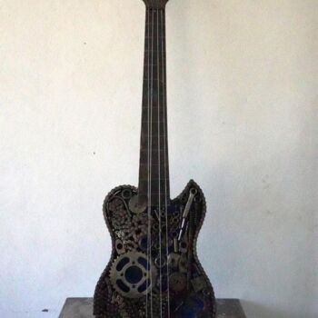 Sculpture titled "GUITARE 4" by Hassan Laamirat, Original Artwork, Metals