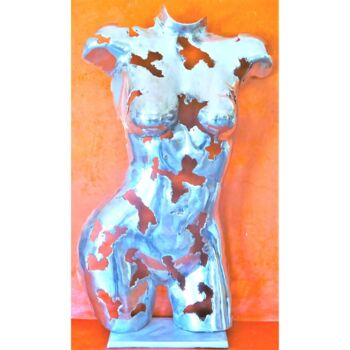 Escultura intitulada "DEMI BUSTE DE FEMME…" por Hassan Laamirat, Obras de arte originais, Alumínio