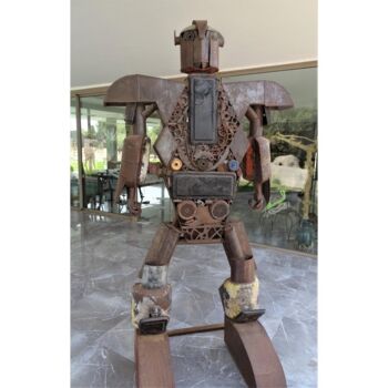 Sculpture titled "ROBOT" by Hassan Laamirat, Original Artwork, Metals