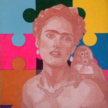Painting titled "Frida Kahlo –Made w…" by Hassan Rachid, Original Artwork, Acrylic