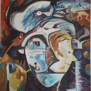 Pintura titulada "sans titre" por Hassen Bakiri, Obra de arte original, Oleo