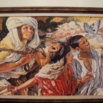 Peinture intitulée "L'aveugle et l'inso…" par Hassina Bouglam, Œuvre d'art originale
