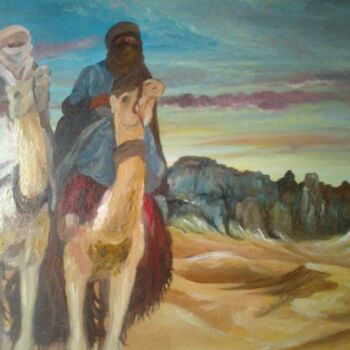 Painting titled "Touareg" by Hassina Bouglam, Original Artwork