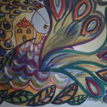 绘画 标题为“Oiseau 1” 由Hassina Zahaf, 原创艺术品, 水彩