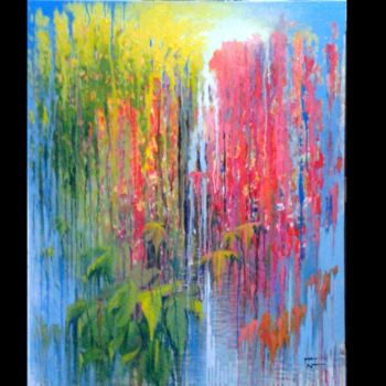 Painting titled "between-water-sun-a…" by Hatemart, Original Artwork, Oil