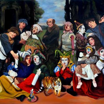 Pintura intitulada "Tutsaklar,Tuval Üze…" por Hatice Berrak Çiçe, Obras de arte originais
