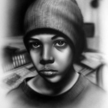 Painting titled "Little boy" by Hassen Touati, Original Artwork