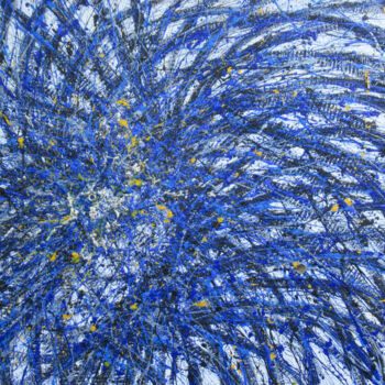 Malerei mit dem Titel "L'oiseau bleu" von Sébastien Hauduc, Original-Kunstwerk, Acryl