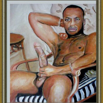 Peinture intitulée "Nude on Veranda" par Daniel R Drew, Œuvre d'art originale