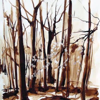 Painting titled "foret.jpg" by Stéphane Hauton (O), Original Artwork, Watercolor