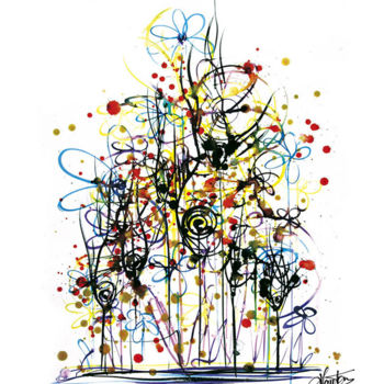 Malerei mit dem Titel "fleurs-poisson-sole…" von Stéphane Hauton (O), Original-Kunstwerk, Acryl