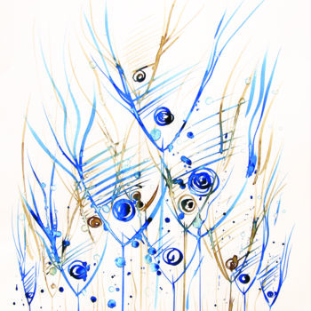 Dessin intitulée "Les poissons plantés" par Stéphane Hauton (O), Œuvre d'art originale, Encre