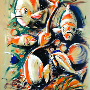 Картина под названием "Aqua 1" - Stéphane Hauton (O), Подлинное произведение искусства, Акрил