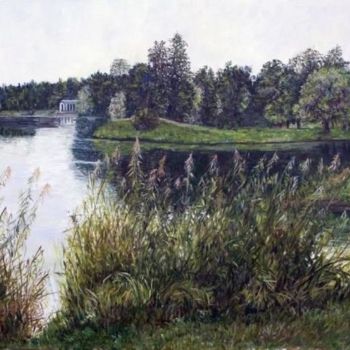 Pittura intitolato "park Pushkin" da Galina-Hava, Opera d'arte originale, Olio