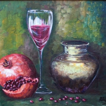 Painting titled "Still Life with Pom…" by Galina-Hava, Original Artwork