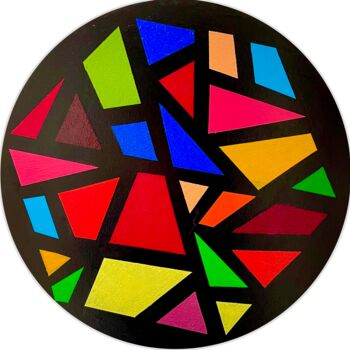 Painting titled "That stained glass…" by Havana Wilson, Original Artwork, Acrylic Mounted on Wood Stretcher frame
