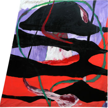 Malarstwo zatytułowany „Large Black Paintin…” autorstwa Havlini, Oryginalna praca, Olej Zamontowany na Drewniana rama noszy
