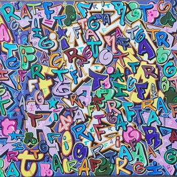 「Graffiti letters」というタイトルの絵画 Onemightによって, オリジナルのアートワーク, アクリル
