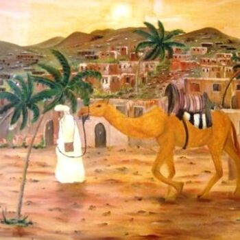 Pintura titulada "sahara" por Hayat Dadoun, Obra de arte original, Oleo