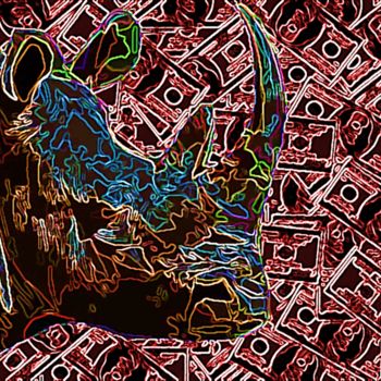 数字艺术 标题为“Ceratotherium simum.” 由Haydee Lehttys, 原创艺术品, 数字油画