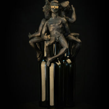 Sculpture intitulée "Wine dipped metamor…" par Hayk Hovhannisyan, Œuvre d'art originale, Bronze