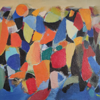 Peinture intitulée "Abstraction-16" par Hayk Miqayelyan, Œuvre d'art originale, Huile Monté sur Châssis en bois