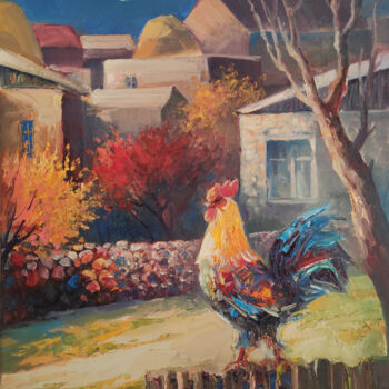 Painting titled "Rural life 50x60cm,…" by Hayk Miqayelyan, Original Artwork, Oil Mounted on Wood Stretcher frame