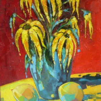 Painting titled "Sunflowers" by A.Hayko, Original Artwork, Oil