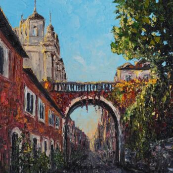 Painting titled "Old bridge in Rome" by Haykuhi Khachatryan, Original Artwork, Oil