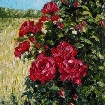 Malerei mit dem Titel "Red Roses" von Haykuhi Khachatryan, Original-Kunstwerk, Öl