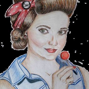 Drawing titled "pinup.png" by Hayley Nunn, Original Artwork