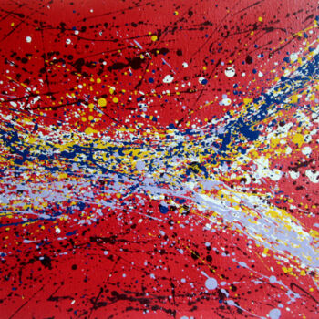 Painting titled "HAYVON RED impacts,…" by Hayvon, Original Artwork, Acrylic