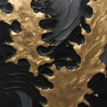 Arts numériques intitulée "Black Lava" par Hazel, Œuvre d'art originale, Image générée par l'IA